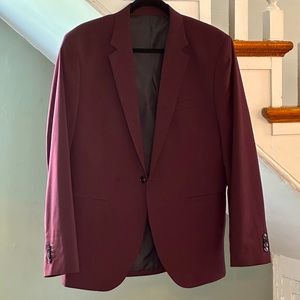 H&M Burgundy Blazer | 42R Skinny Fit